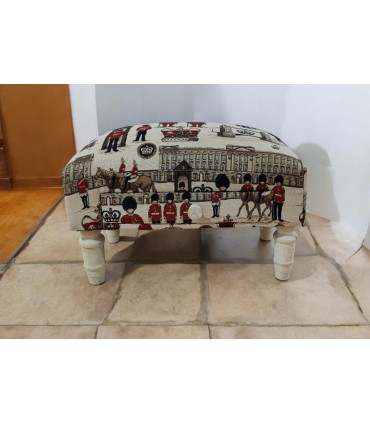 LONDON FABRIC FOOTSTOOL WITH DRAWER