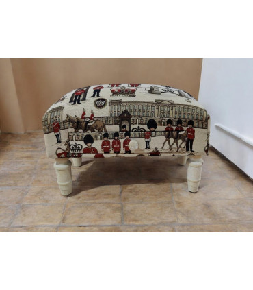 LONDON FABRIC FOOTSTOOL WITH DRAWER