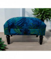 FLORAL FABRIC FOOTSTOOL WITH DRAWER