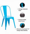85CM BLUE METAL DINING CHAIR