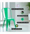 85CM GREEN METAL DINING CHAIR