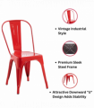 85CM RED METAL DINING CHAIR