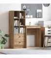 vidaXL Desk with Storage 2 pcs Artisan oak 45.5 x 34 x 127 cm
