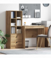 vidaXL Desk with Storage with Drawer 2 pcs Artisan oak 90 x 50 x 76 cm