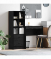 vidaXL Desk with Storage with Drawer 2 pcs Black oak 90 x 50 x 76 cm