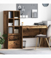 vidaXL Desk with Storage with Drawer 2 pcs Old Wood 100 x 50 x 76 cm