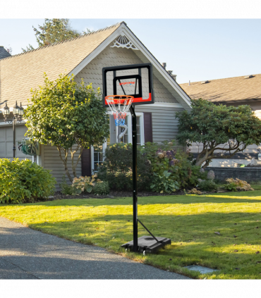2.1-2.6m Basketball Hoop and Stand with Weighted Base, Portable on Wheels