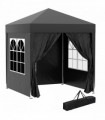 2mx2m Pop Up Gazebo Party Tent Canopy Marquee with Storage Bag Black