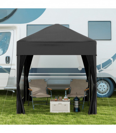2mx2m Pop Up Gazebo Party Tent Canopy Marquee with Storage Bag Black