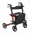 4 Wheel Rollator Walker with Seat Adjustable Mobility Walker with Bag, Red