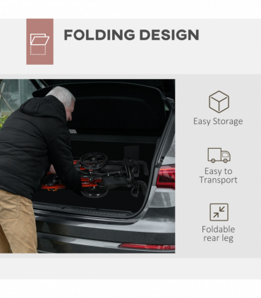 4 Wheel Rollator Walker with Seat Adjustable Mobility Walker with Bag, Red