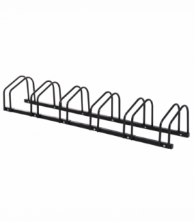 6 Bike Parking Rack Locking Storage Stand Holder Floor Wall Mount Black HOMCOM