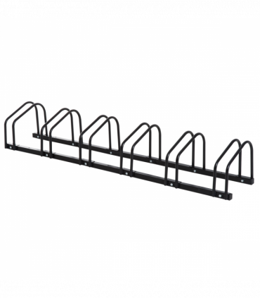 6 Bike Parking Rack Locking Storage Stand Holder Floor Wall Mount Black HOMCOM