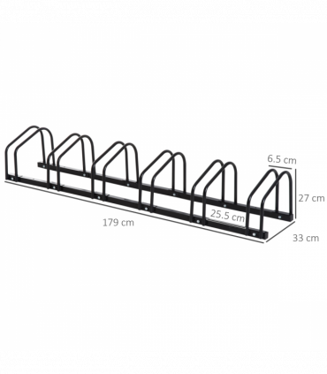 6 Bike Parking Rack Locking Storage Stand Holder Floor Wall Mount Black HOMCOM