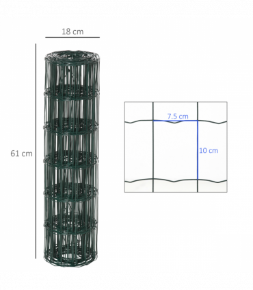 Mesh Fence Green PVC Coated 1000L x 1W x 61H cm Chicken Wire Mesh Garden