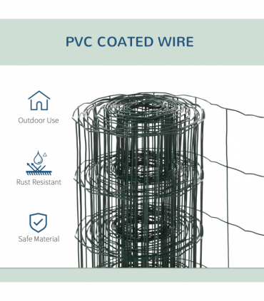 Mesh Fence Green PVC Coated 1000L x 1W x 61H cm Chicken Wire Mesh Garden