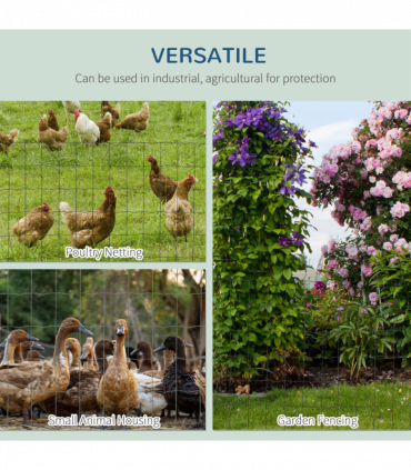 Mesh Fence Green PVC Coated 1000L x 1W x 61H cm Chicken Wire Mesh Garden