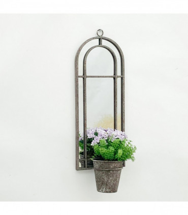 64CM WALL MIRROR WITH SINGLE PLANTER