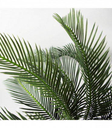 Artificial Tropical Cycas Palm Plant 80cm Green Fronded Leaves Realistic Trunk