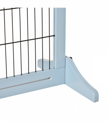 Pet Gate Adjustable Wooden Pet Gate - Freestanding Dog Barrier for Doorway, Grey