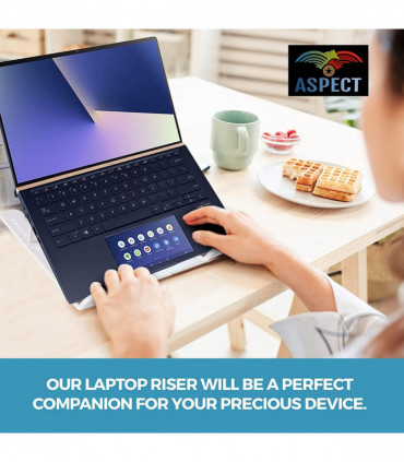 Laptop Holder Adjustable Foldable Stable Stand 15-45 Degrees Black Silicone Pad