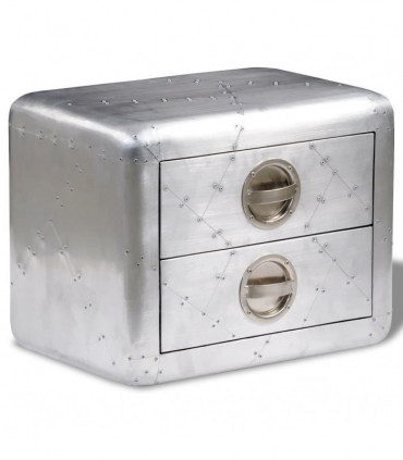 Aviator End Table with 2 Drawers Vintage Aircraft Airman Style