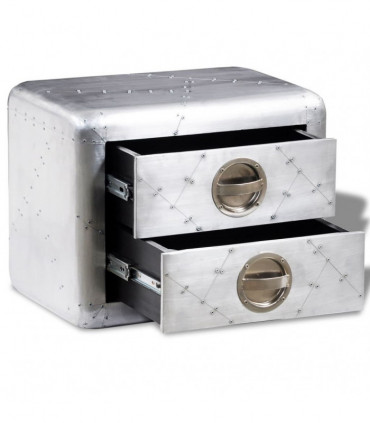 Aviator End Table with 2 Drawers Vintage Aircraft Airman Style