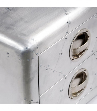 Aviator End Table with 2 Drawers Vintage Aircraft Airman Style