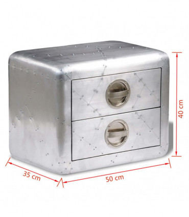 Aviator End Table with 2 Drawers Vintage Aircraft Airman Style