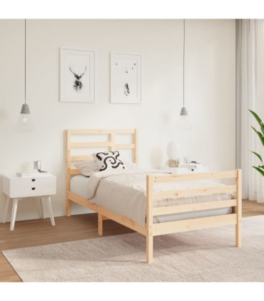 Bed Frame Solid Wood 90x190 cm 3FT Single