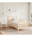 Bed Frame Solid Wood 90x190 cm 3FT Single