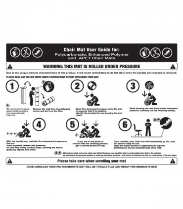 Cleartex® Enhanced Polymer Rectangular Chair Mat for Hard Floors  - 90 x 120cm