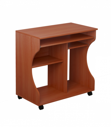 Computer Desk Laptop Writing Table Storage Shelf Workstation Wheels-Cherry Wood