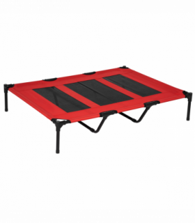Cooling Elevated Dog Bed Portable Raised Pet Cot for Indoor & Outdoor, Red