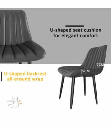 Dining Chairs, Modern Kitchen Chair, Scandinavian Faux Leather Chair with High Back for Living Room Kitchen