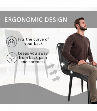 Dining Chairs, Modern Kitchen Chair, Scandinavian Faux Leather Chair with High Back for Living Room Kitchen