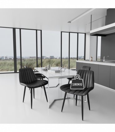 Dining Chairs, Modern Kitchen Chair, Scandinavian Faux Leather Chair with High Back for Living Room Kitchen