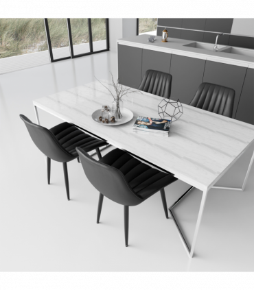 Dining Chairs, Modern Kitchen Chair, Scandinavian Faux Leather Chair with High Back for Living Room Kitchen