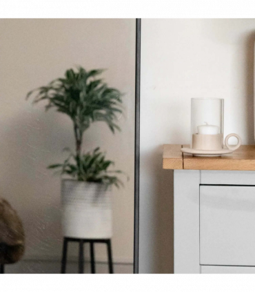 Emi - Black Metal Runway Oval Mirror - 120cm x 40cm