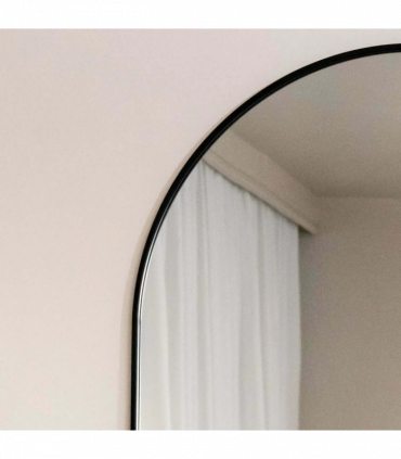 Emi - Black Metal Runway Oval Mirror - 120cm x 40cm
