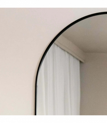 Emi - Full Length Black Metal Runway Oval Mirror - 150cm x 60cm