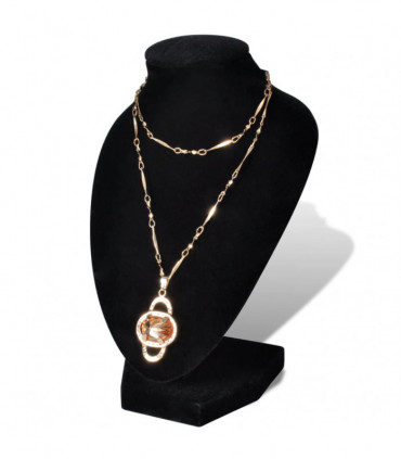 Flannel Jewelry Holder Necklace Bust Black 9 x 8.5 x 15 cm 4 pcs