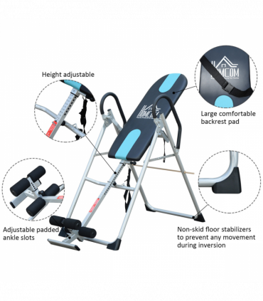 Foldable Therapy Gravity Inversion Table AB Exercise Bench Home Fitness HOMCOM