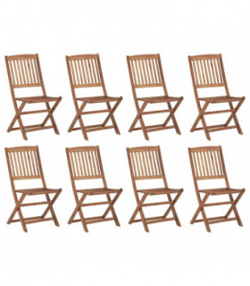 vidaXL Folding Outdoor Chairs 8 pcs Solid Acacia Wood