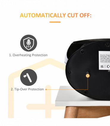 Free standing Electric Fireplace Heater  Rotatable Head Overheating Protection