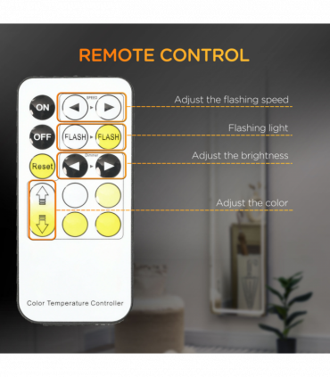 Full Length Mirror with LED Light, Silver, Black, 156.5H x 40W x 51Dcm