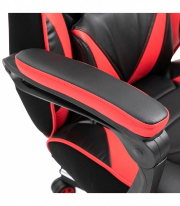 Gaming Chair Ergonomic Reclining w/ Manual Footrest Wheels Stylish Office Red