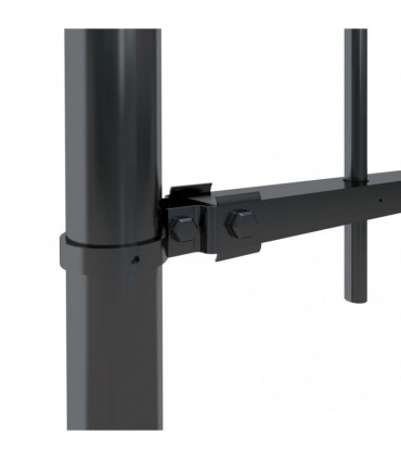 Garden Fence with Hoop Top Steel 6.8x1.5 m Black