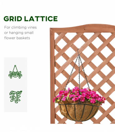 Garden Wooden Planter Box Brown Solid Wood 76x36x170cm with Trellis