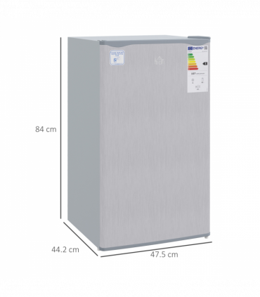 HOMCOM 91L Freestanding Under Counter Fridge with Reversible Door Grey